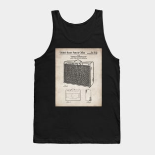 Guitar Amp Patent - Guitarist Band Musician Art - Antique Tank Top